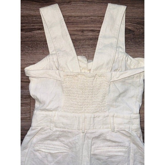 FP1 Anthropologie Cape Cod Jumpsuit Linen Cotton Cream No Belt Womens 8 - Picture 7 of 10